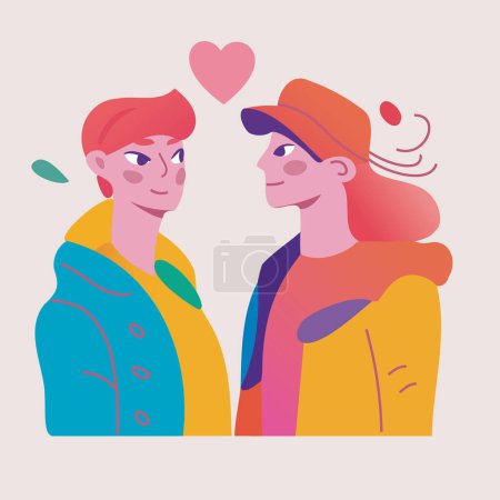 Illustration for LGBT community. LGBTQ Pride Parade. Gay and lesbian character. Vector illustration of a person character. Vector illustration - Royalty Free Image