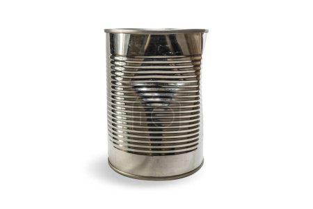 Photo for Crumpled tin can on a white background. - Royalty Free Image