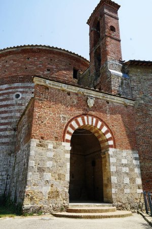 Photo for Entrance door of the chapel of San Galgano in Montesiepi, Tuscany, Italy - Royalty Free Image