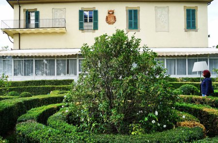 Italian garden of Villa Viviani in Settignano, Florence