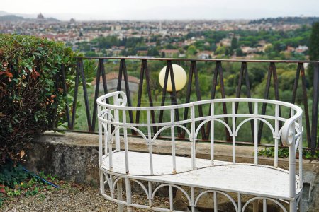 Bench in the garden of Villa Viviani in Settignano, Florence
