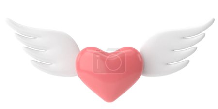 3D heart cupid. Valentine card decoration. 3D illustration.