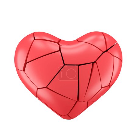 Photo for 3D broken heart. 3D element. - Royalty Free Image