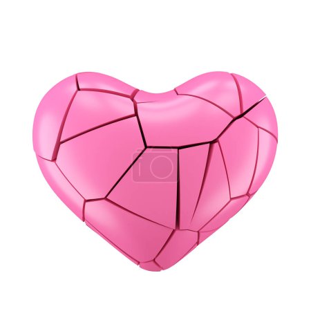 Photo for 3D broken heart. 3D element. - Royalty Free Image
