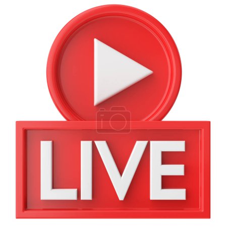 Photo for 3D live icon. Livestreaming. 3D illustration. - Royalty Free Image