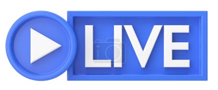 3D live icon. Livestreaming.