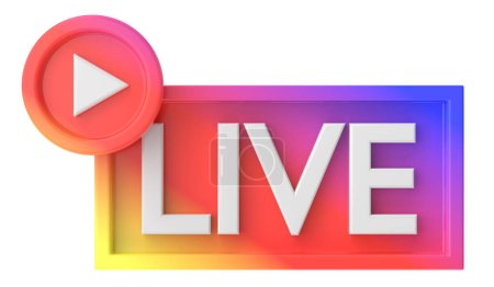 Photo for 3D live icon. Livestreaming. - Royalty Free Image