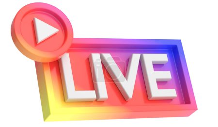 Photo for 3D live icon. Live streaming. - Royalty Free Image