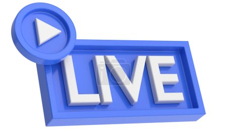 3D live icon. Live streaming.