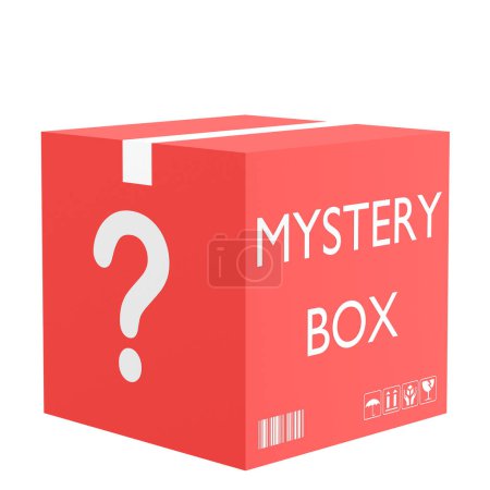 Mystery box. Glückskiste. 3D-Element.