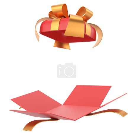 Foto de Caja de regalo abierta. Caja de regalo 3D. - Imagen libre de derechos