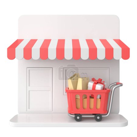 Photo for Shopping cart. Shopping basket. 3D illustration. - Royalty Free Image