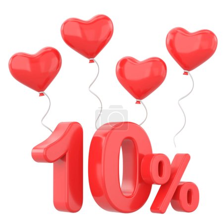 Photo for Valentine sale. Ten percent sale. 10% sale. - Royalty Free Image