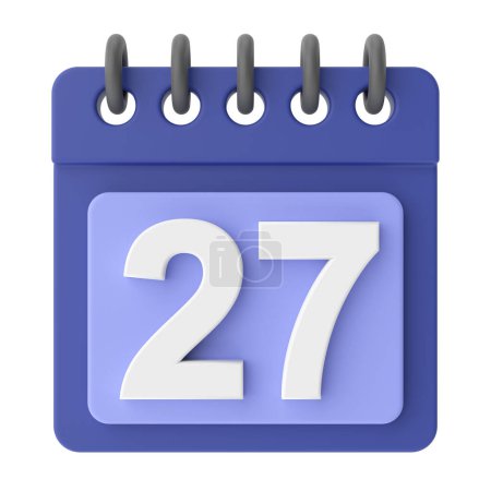 Foto de 27. Veintisiete días del mes. Icono calendario 3D. - Imagen libre de derechos