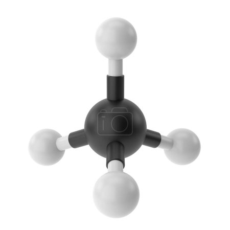 Foto de CH4, fórmula química de metano. Estructura química 3D. Ilustración 3D. - Imagen libre de derechos