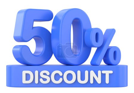 Photo for 3D fifty percent discount. 50% discount. 50% sale. - Royalty Free Image