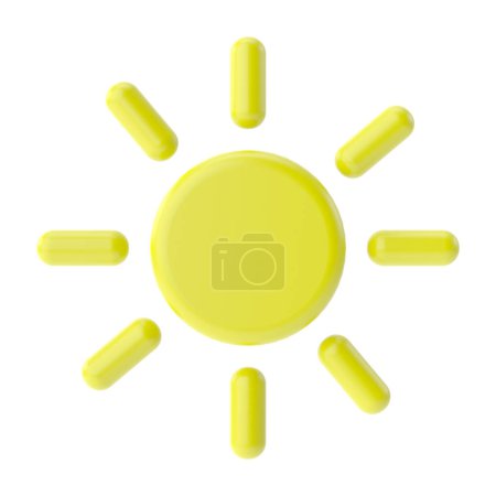 Sunny. 3D weather icon. 3D climate icon.
