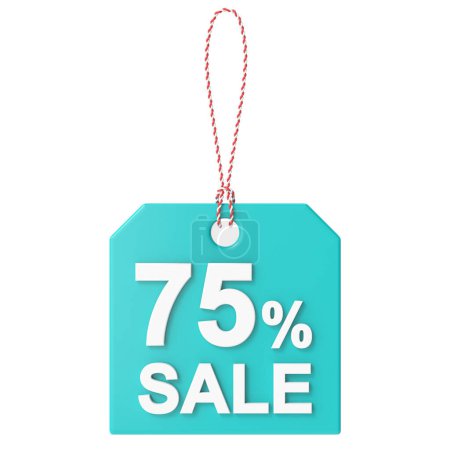 Seventy five percent sale. 75% sale. Sale tag.