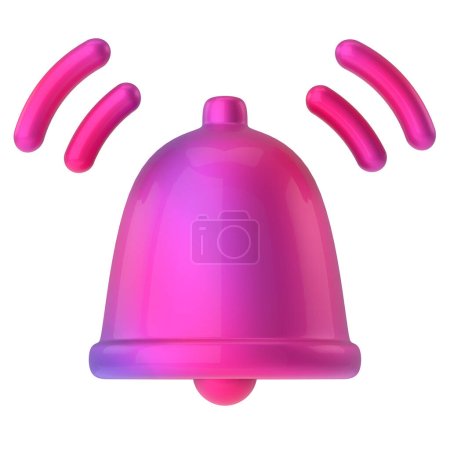 Subscribe icon. 3D Bell. 3D illustration.