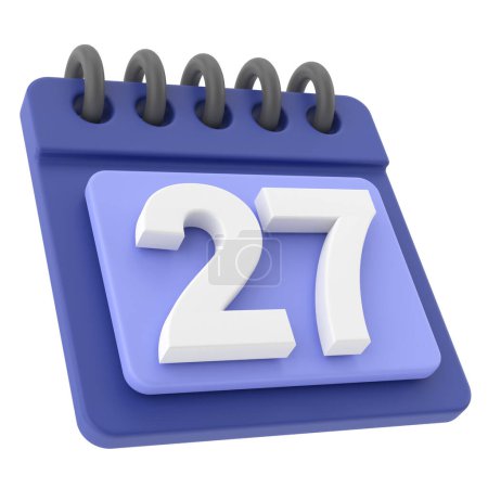 Foto de 27. Veintisiete días del mes. Icono calendario 3D. - Imagen libre de derechos