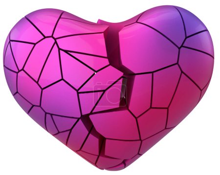 Photo for Broken heart. Heartbroken. lovelorn. 3D illustration. - Royalty Free Image