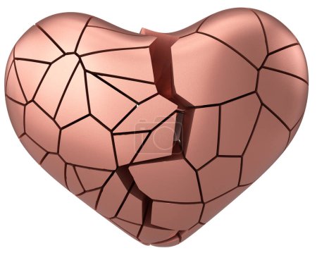 Photo for Broken heart. Heartbroken. lovelorn. 3D illustration. - Royalty Free Image
