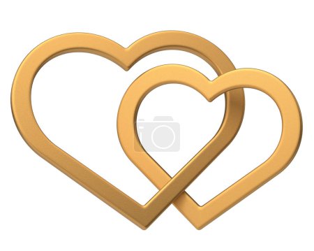 Couple heart. 3D heart. 3D illustration.