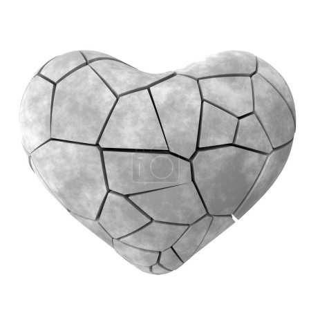 Photo for 3D broken heart. Heartbroken. 3D illustration. - Royalty Free Image