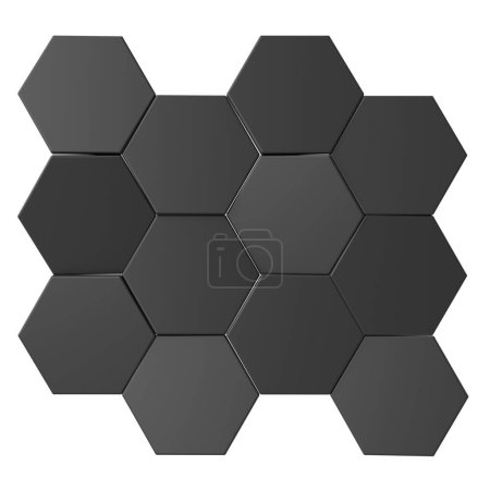 Photo for Hexagon shape. 3D hexagon. - Royalty Free Image