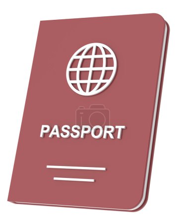 Passeport. Document de voyage. Illustration 3D.