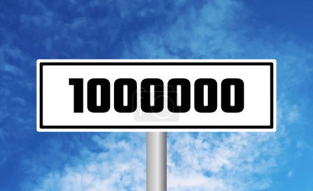 Photo for 1000000 road sign on blue sky background - Royalty Free Image