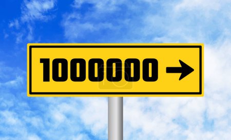 Photo for 1000000 road sign on blue sky background - Royalty Free Image