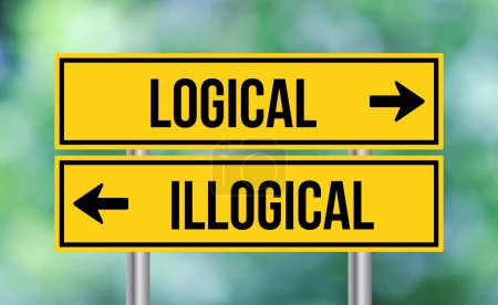 Photo for Logical or illogical road sign on blur background - Royalty Free Image