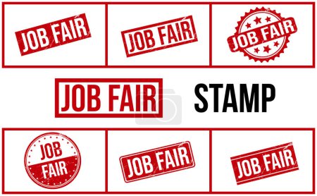 Illustration for Job Fair Rubber Stamp Set Vector - Royalty Free Image