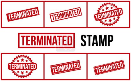 Illustration for Terminated Rubber Stamp Set Vector - Royalty Free Image