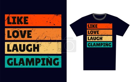 Glamping T-Shirt Design Template Vector