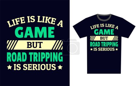 Illustration for Road Tripping T Shirt Design Template Vector - Royalty Free Image
