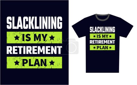 Illustration for Slacklining T Shirt Design Template Vector - Royalty Free Image