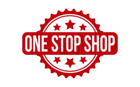 One Stop Shop Gummi-Grunge-Stempelsiegel-Vektor