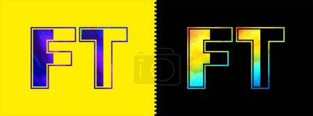 Téléchargez les illustrations : Lettre FT modèle vectoriel de conception de logo. Logotype luxueux moderne créatif pour l'identité d'entreprise - en licence libre de droit