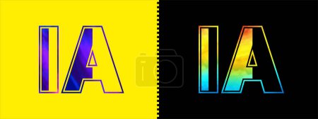Einzigartige IA Brief Logo Icon Vektor-Vorlage. Hochwertiges stilvolles Alphabet-Logo-Design für Unternehmen