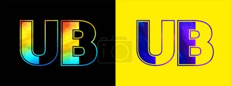Ilustración de Letra inicial UB logo Icon vector design template. Logotipo de lujo premium para la identidad empresarial - Imagen libre de derechos