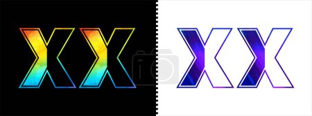 Téléchargez les illustrations : Lettre initiale XX logo Modèle de conception vectorielle icône. Logotype luxueux Premium pour l'identité d'entreprise - en licence libre de droit