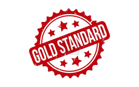 Illustration for Red Gold Standard Rubber Stamp Seal Vector - Royalty Free Image