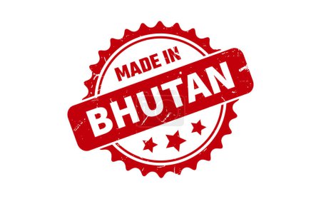 Illustration for Made In Bhutan Rubber Stamp - Royalty Free Image