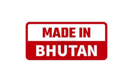 Illustration for Made In Bhutan Rubber Stamp - Royalty Free Image
