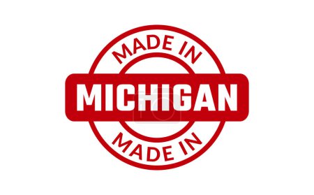 Illustration for Made In Michigan Rubber Stamp - Royalty Free Image