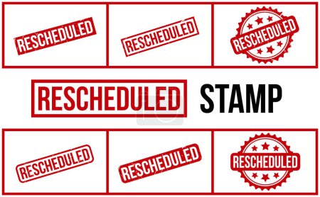 Illustration for Rescheduled Rubber Stamp Set Vector - Royalty Free Image