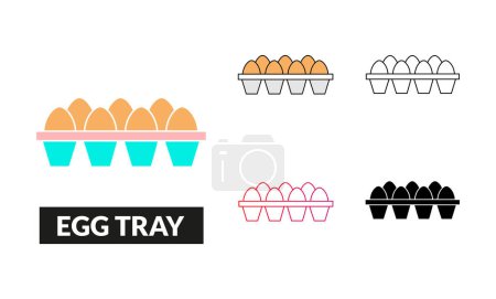 Illustration for Egg tray Icon Set Vector Illustration - Royalty Free Image