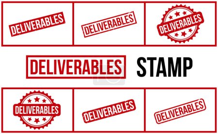 Illustration for Deliverables Rubber Stamp Set Vector - Royalty Free Image